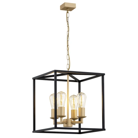 Lampa wisząca stylowa MONZANO 1824 czerń i złoto - Argon
