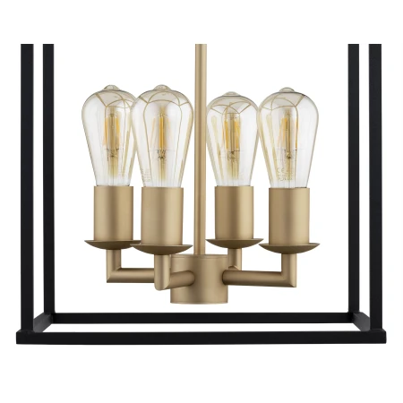 Lampa wisząca stylowa MONZANO 1824 czerń i złoto - Argon