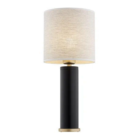 Lampa stołowa z lnianym abażurem RIVA 8316 czarna - Argon