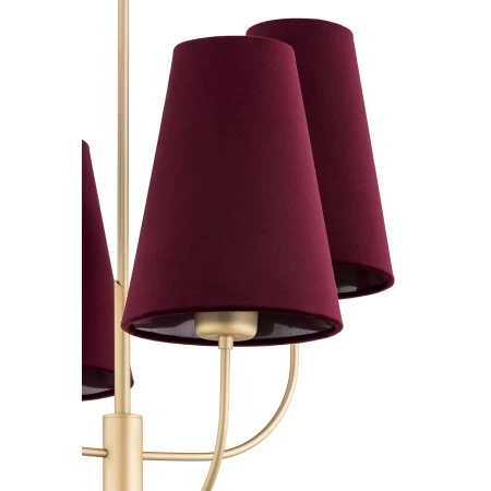 Żyrandol elegancki SAFIANO 1827 złoto i bordo - Argon