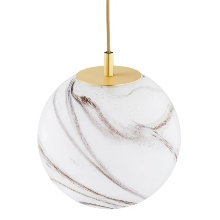Lampa wisząca ALMIROS 8447 kula alabastrowa złota - Argon