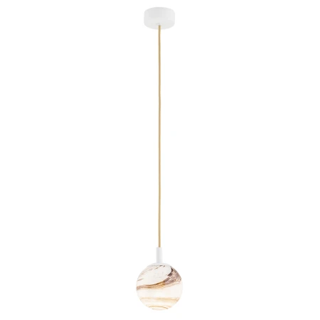 Lampa wisząca ALMIROS 8451 kula alabastrowa biała - Argon