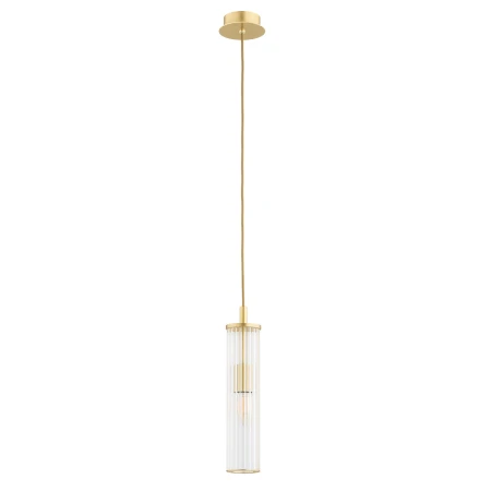Lampa wisząca tuba HAMPTON 8489 szkło ryflowane i złoto - Argon
