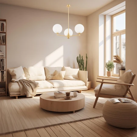 Żyrandol opalowe kule i mosiądz PALOMA 6307 - Argon