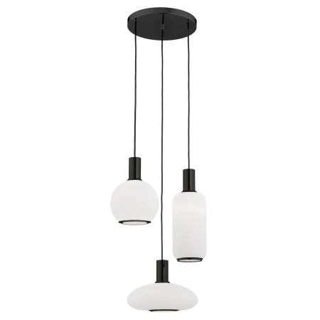Lampa wisząca szklane klosze SAGUNTO PLUS 6323 biel i czerń - Argon