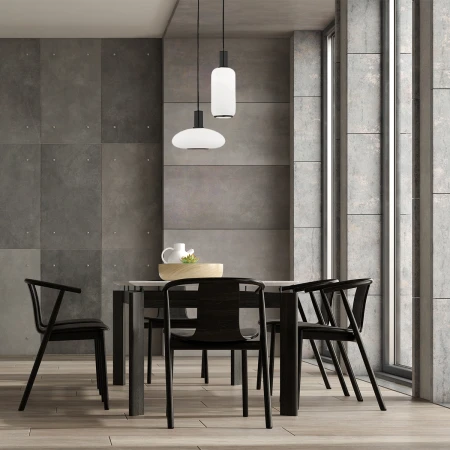 Lampa wisząca szklane klosze SAGUNTO PLUS 7214 biel i czerń - Argon