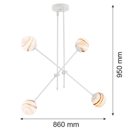 Lampa wisząca ABSOS 1841 alabastrowe kule biała - Argon