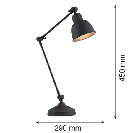 Lampa stołowa EUFRAT 3197  loftowa czarna - Argon
