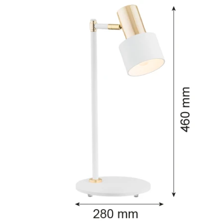 Lampa stołowa biała ze złotem DORIA 4256 - Argon
