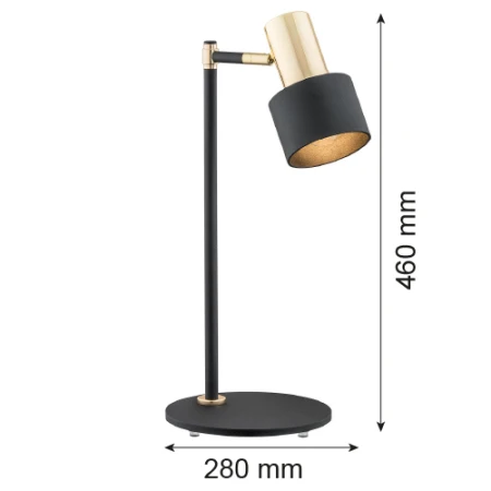 Lampa stołowa czarna ze złotem DORIA 4257 - Argon