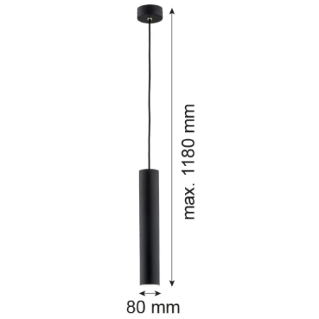 Lampa wisząca czarna tuba GOMERA PLUS 4756 - Argon