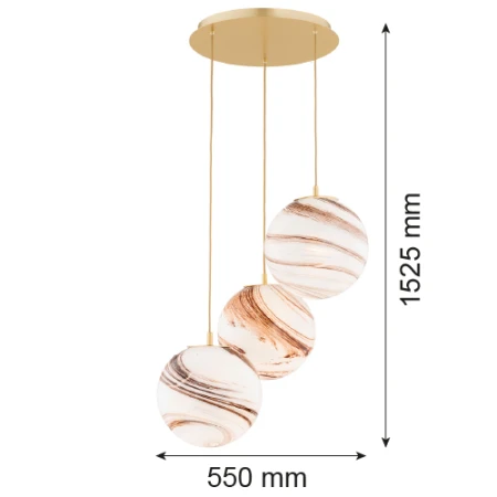 Lampa wisząca żyrandol ARUBA 6299 marmur i mosiądz - Argon