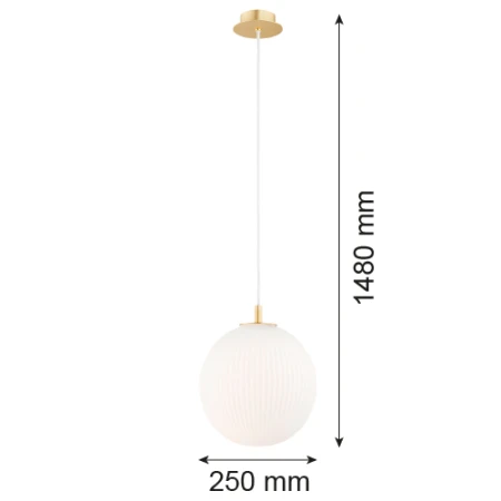 Lampa wisząca szklana kula PALOMA 8507 biel i złoto - Argon