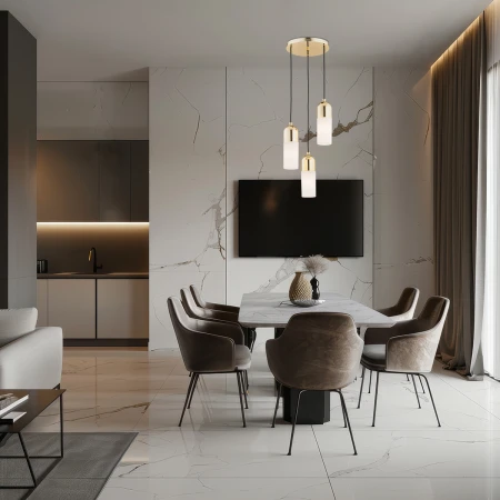 Lampa nad stół wisząca nowoczesna BURGOS 1466 złota designerska - Argon