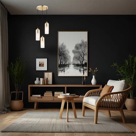 Lampa nad stół wisząca nowoczesna BURGOS 1466 złota designerska - Argon