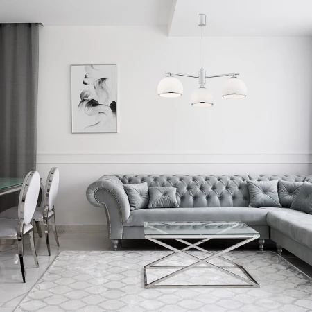 Lampa nad stół stylowa wisząca MARBELLA 1487 glamour szklany  - Argon