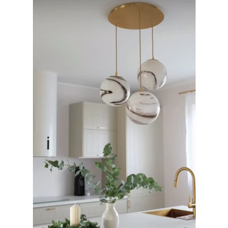 Lampa wisząca żyrandol ARUBA 6299 marmur i mosiądz - Argon