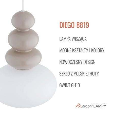 Lampa wisząca DIEGO kaszmir połysk 8819 - Argon