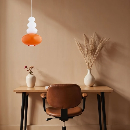 Lampa wisząca DIEGO biały połysk, soczysta pomarańcza 8822 - Argon