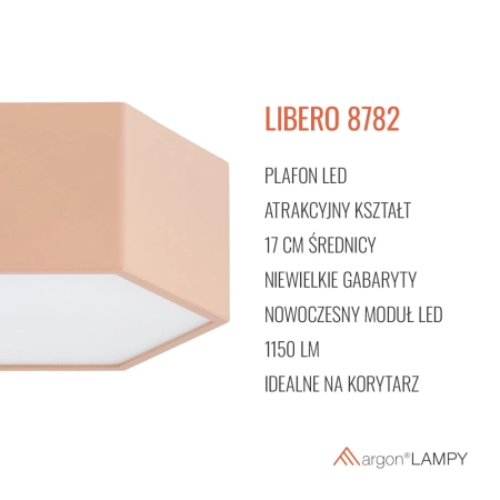 plafon LED LIBERO soczysta brzoskwinia 8782 - Argon