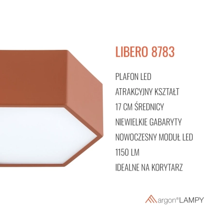 plafon LED LIBERO terakota 8783 - Argon