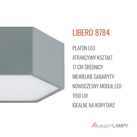 plafon LED LIBERO ciemna szałwia 8784 - Argon