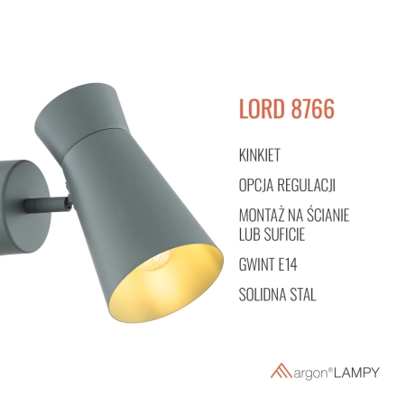 Kinkiet LORD ciemna szałwia 8766 - Argon