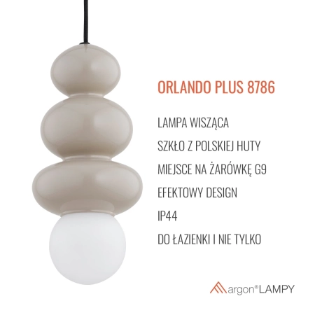 Lampa wisząca ORLANDO PLUS kaszmir połysk 8786 - Argon