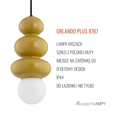 Lampa wisząca ORLANDO PLUS miodowy połysk 8787 - Argon