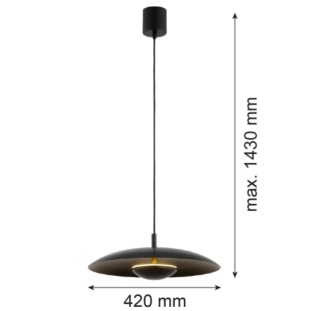 Lampa wisząca BOLTON czarny 8868 - Argon
