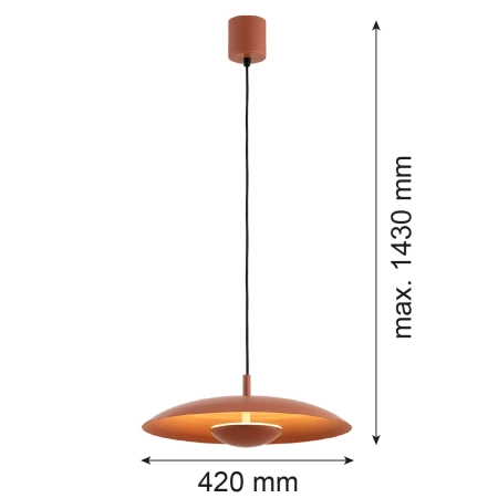 Lampa wisząca BOLTON terakota 8870 - Argon