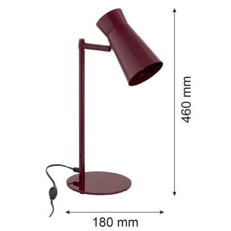 Lampa biurkowa LORD bordowy 8877 - Argon