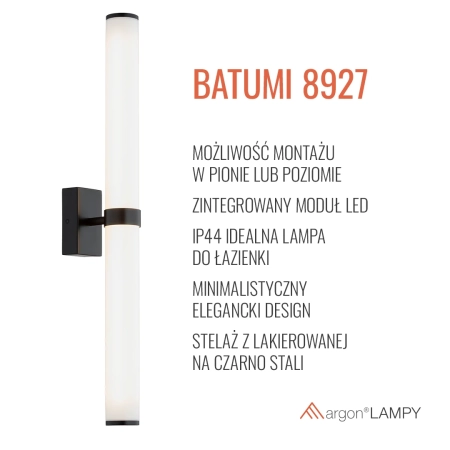 Kinkiet LED BATUMI czarny 8927 - Argon
