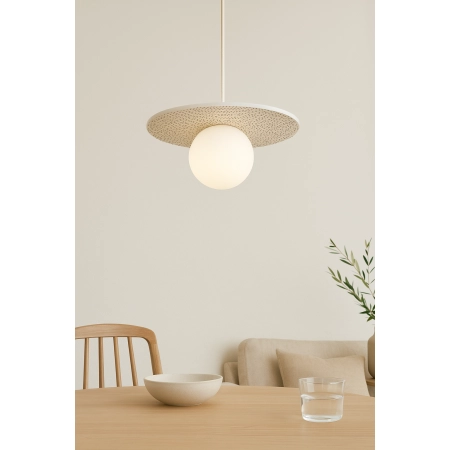 Lampa wisząca z ceramiki bolesławieckiej BOLL kremowy 8949 - Argon