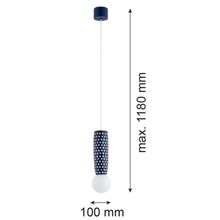 Lampa wisząca z ceramiki bolesławieckiej BOLL kobalt 8937 - Argon