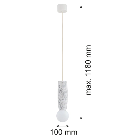 Lampa wisząca z ceramiki bolesławieckiej BOLL kremowy 8938 - Argon