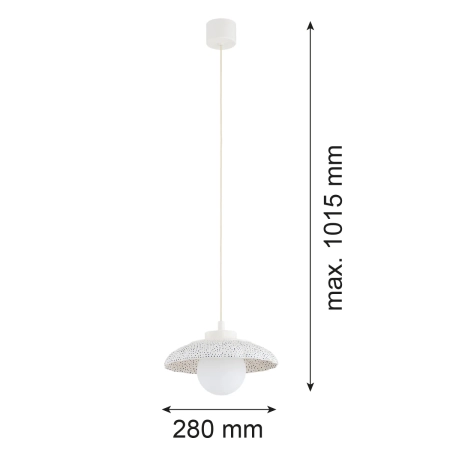 Lampa wisząca z ceramiki bolesławieckiej BOLL kremowy 8947 - Argon