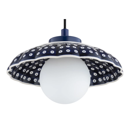 Lampa wisząca z ceramiki bolesławieckiej BOLL kobalt 8948 - Argon