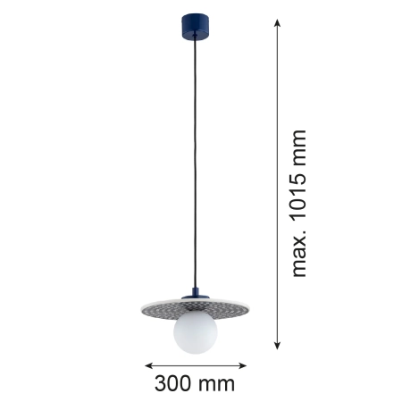 Lampa wisząca z ceramiki bolesławieckiej BOLL kobalt 8950 - Argon