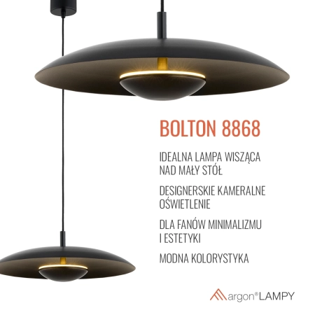 Lampa wisząca BOLTON czarny 8868 - Argon