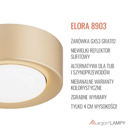 Plafon ELORA złoty 8903 - Argon