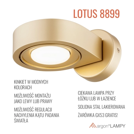 Kinkiet LOTUS złoty 8899 - Argon