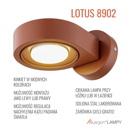 Kinkiet LOTUS terakota 8902 - Argon
