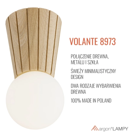 Plafon VOLANTE jasne drewno dąb naturalny 8973 - Argon