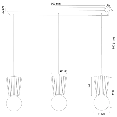 Lampa wisząca VOLANTE jasne drewno dąb naturalny 6357 - Argon