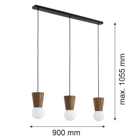 Lampa wisząca VOLANTE ciemne drewno dąb dark honey 6358 - Argon