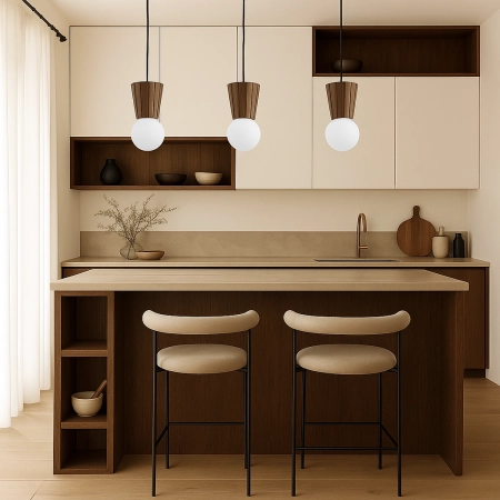 Lampa wisząca VOLANTE ciemne drewno dąb dark honey 6358 - Argon