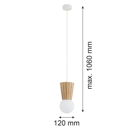 Lampa wisząca VOLANTE jasne drewno dąb naturalny 8951 - Argon