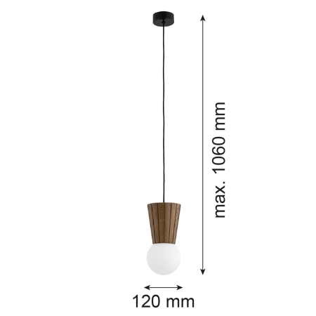 Lampa wisząca VOLANTE ciemne drewno dąb dark honey 8952 - Argon