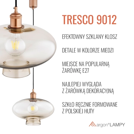 Lampa wisząca 1 pł. TRESCO 9012 - Argon